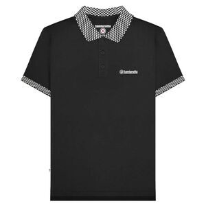 Lambretta Mens SS25 Two Tone Polo Shirt / Black